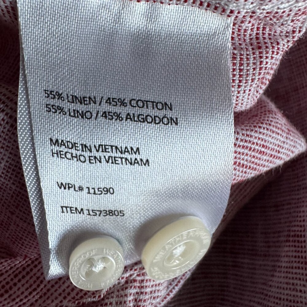 Weatherproff Vintage woven washable linen short sleeve button front shirt sz XL - Picture 8 of 10
